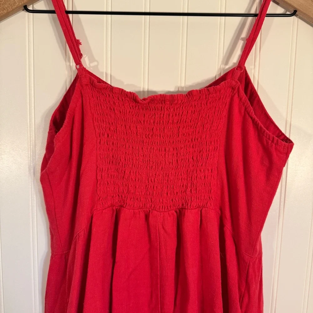 Universal Thread Women’s Adjustable Spaghetti Straps Red Button-Down Sundress M - Picture 7 of 12